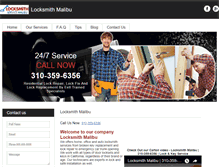 Tablet Screenshot of locksmithmalibuca.com
